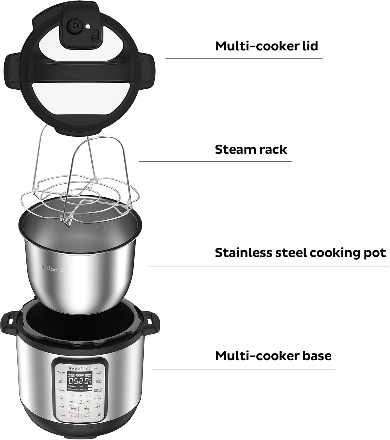 9-in-1 Multicooker, Pressure Cooker, Slow Cook, Rice Maker, Steamer, Sauté, Yogurt, Warmer & Sterilizer, Includes App With Over 800 Recipes, Stainless Steel, 6 Quarts
