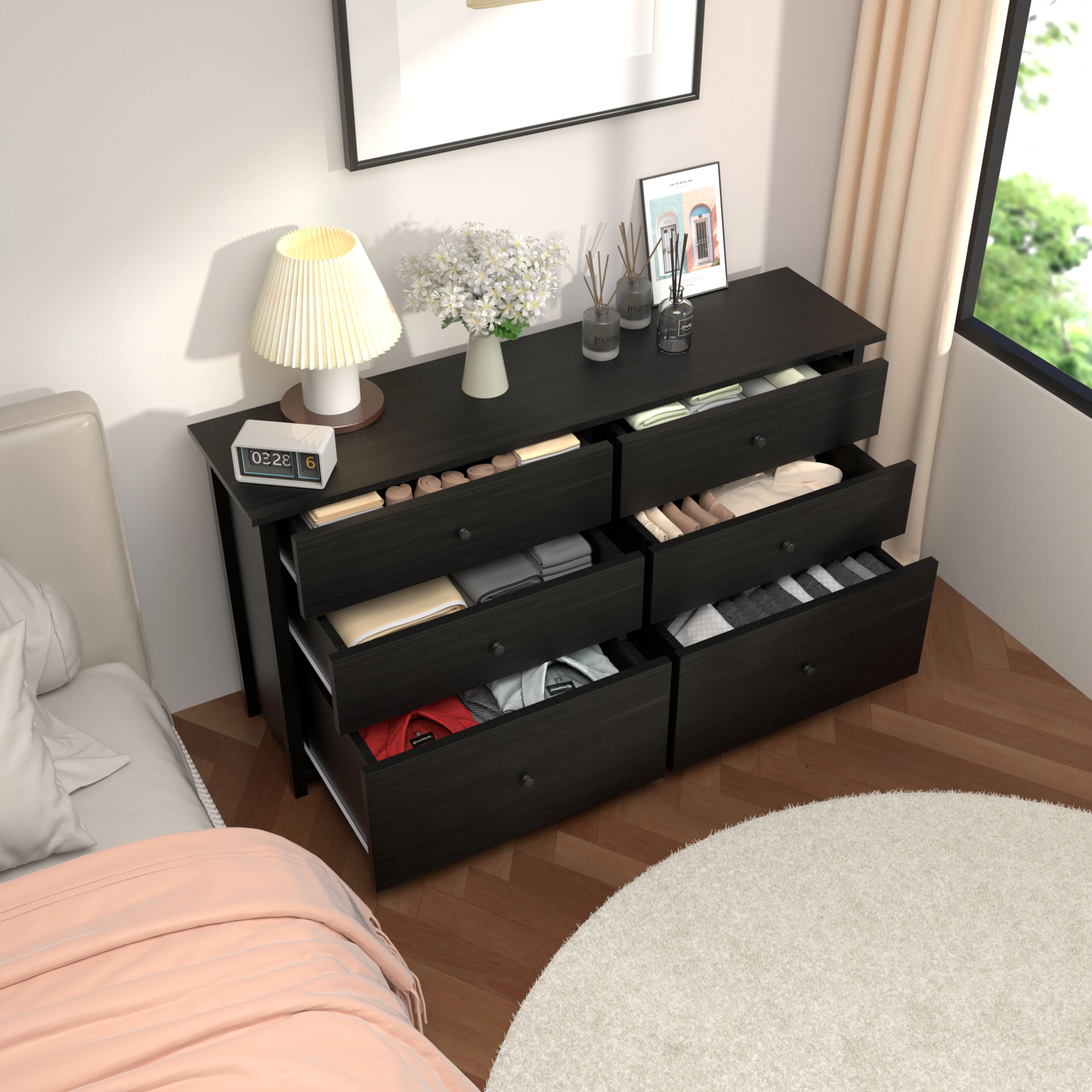 VEIKOUS Oversized 5-Drawer Dresser Chest, Large Storage Dresser for Bedroom Storage, Oak - Image 27