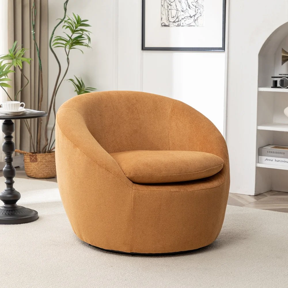 Roundhill Furniture Winnie Modern Barrel Chair, 360- Swivel - Image 49
