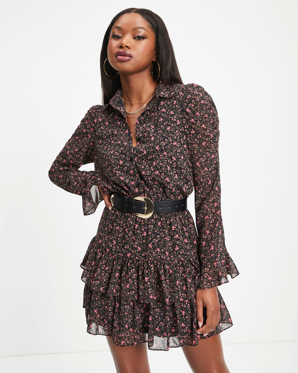 Janie Floral Tiered Mini Dress - Se7enfashion