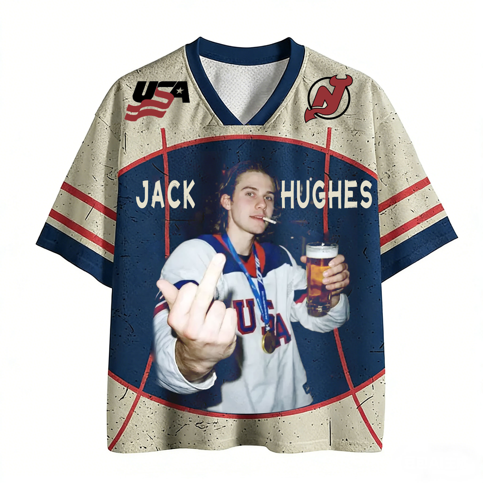 Jack Hughes Champion USA Mesh Jersey