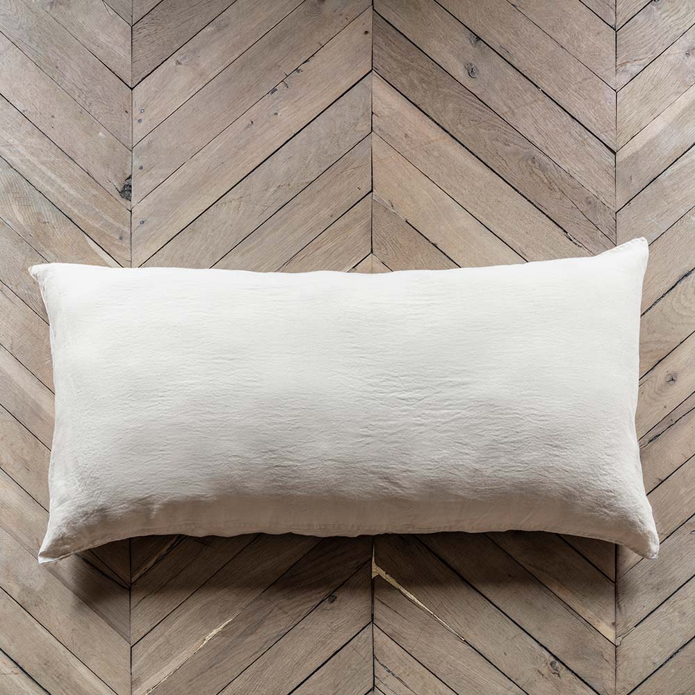 Coussin rectangle en lin lavé - Pierre