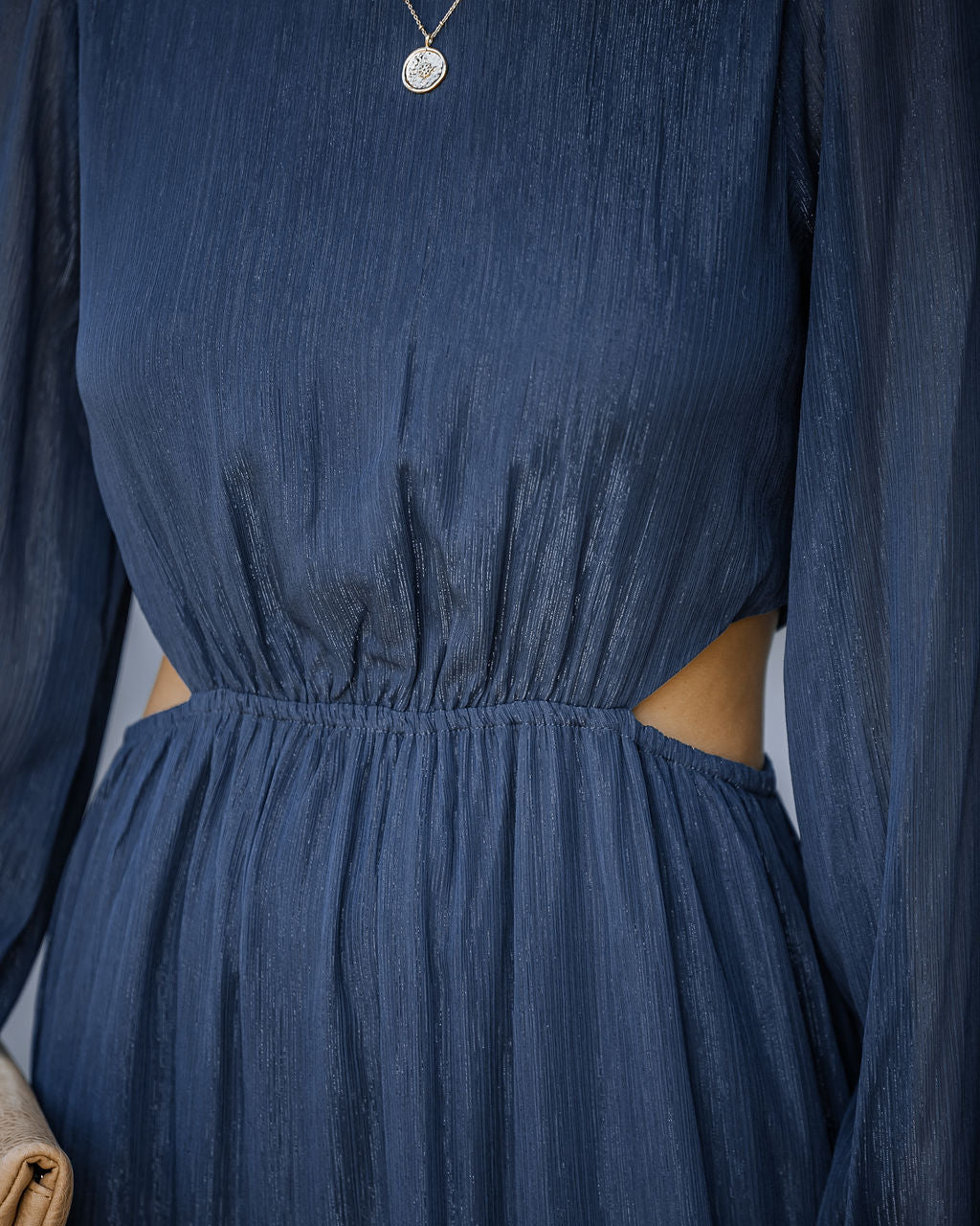 Halston Cutout Maxi Dress - Navy - Se7enfashion