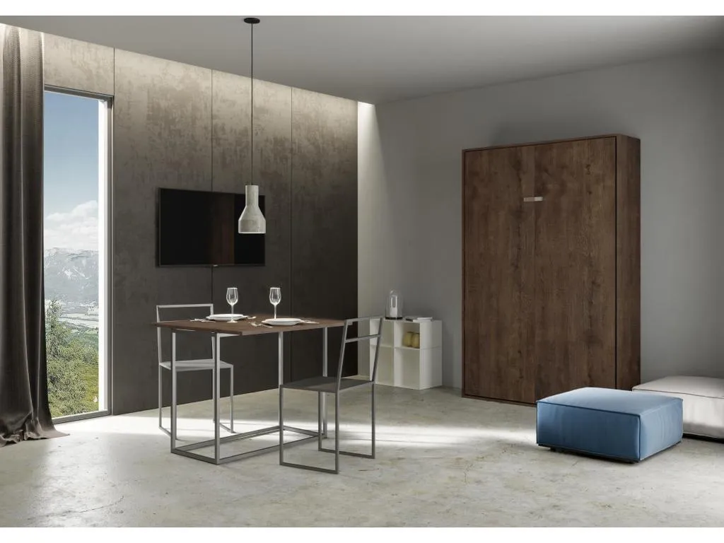 Cama abatible 120 vertical Hogarmini Nogal qocg05605
