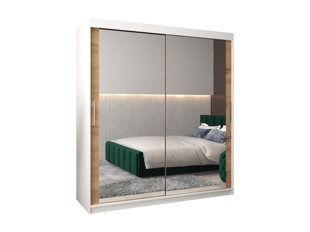 Armario Decohoguera con 3 puertas correderas 200/180/62 cm color blanco/artisan SG6224798