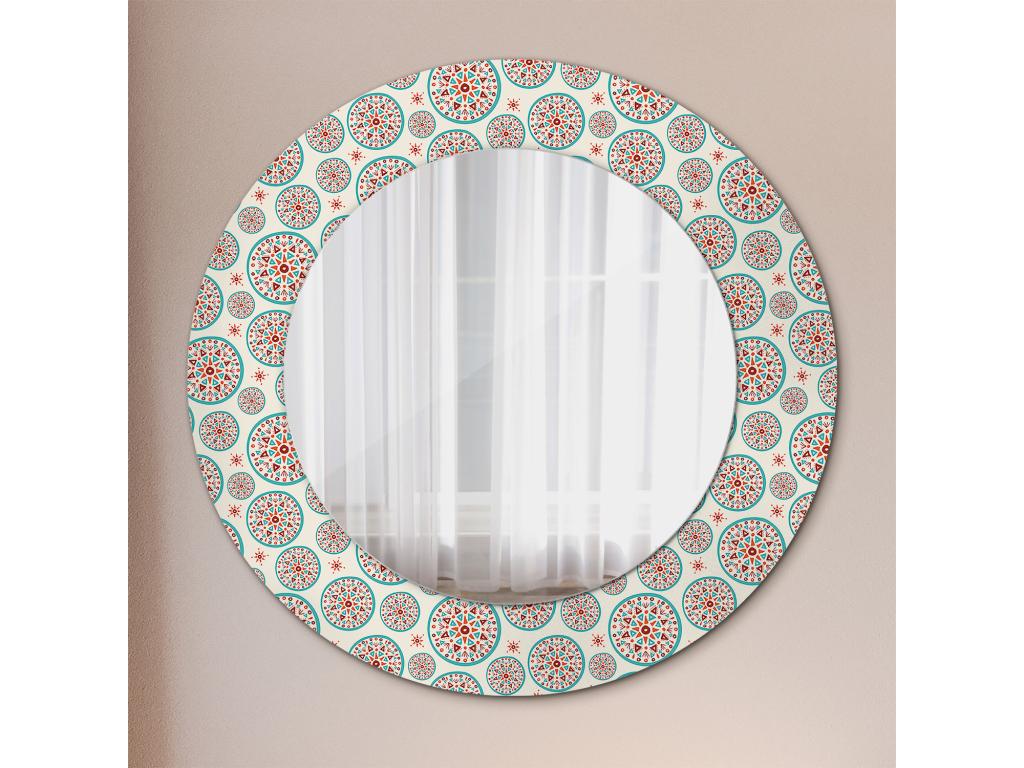 Espejo decorativo redondo - Motivo Boho - 50 cm