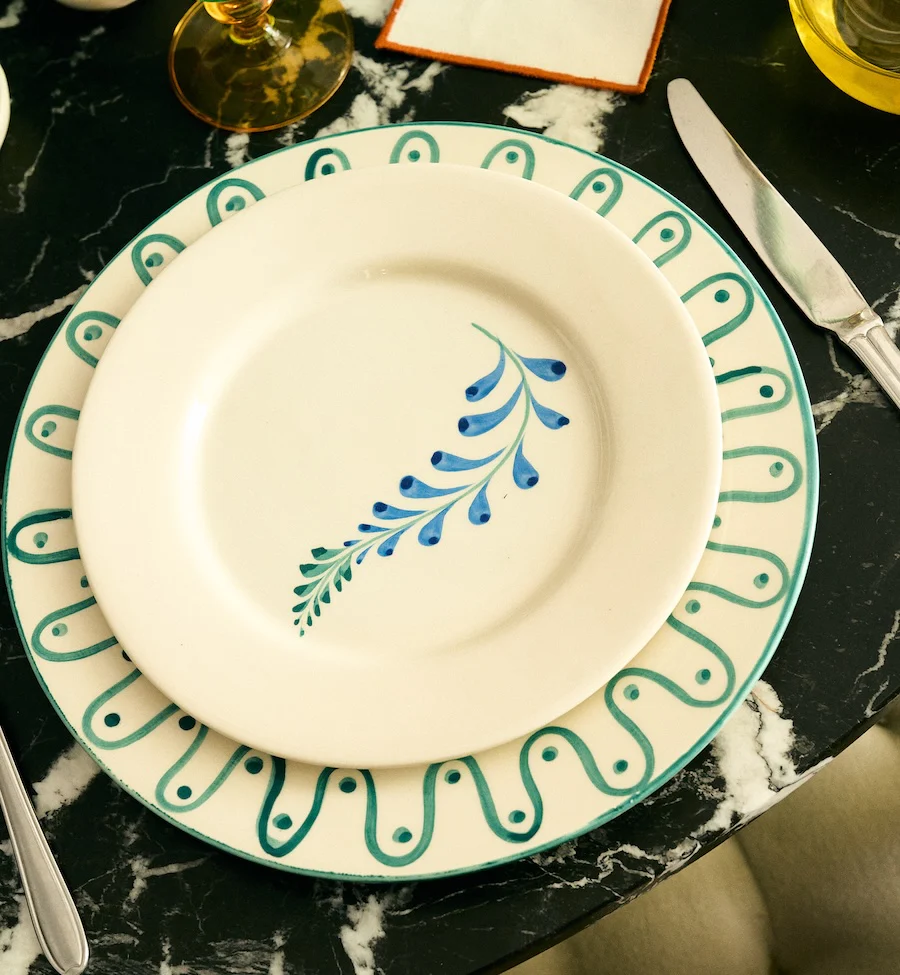 Indigo Flora Breakfast Plate