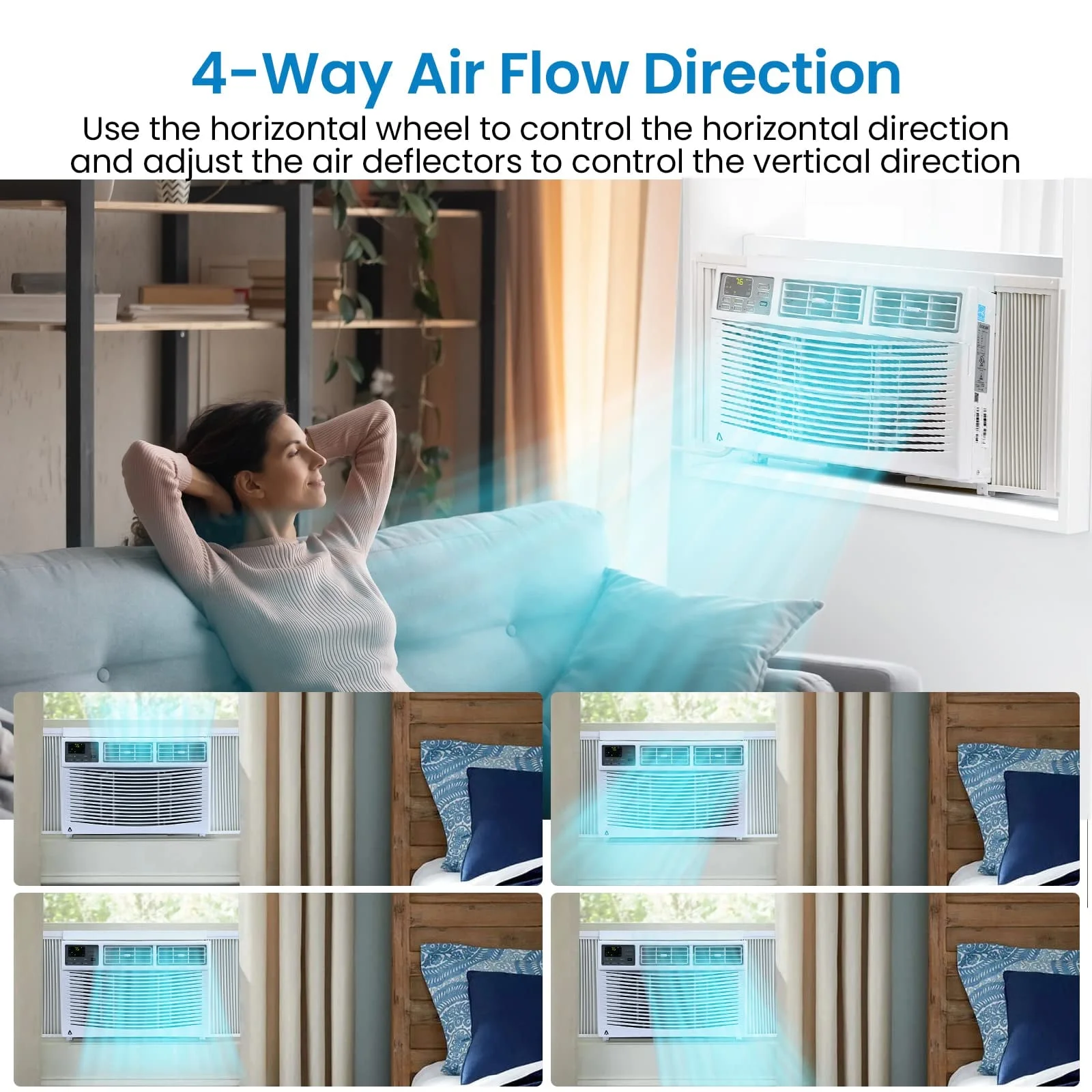 12000btu Window Air Conditioner With Wi-fi Enabled, Remote Control, Cooling Up To 550sq.ft, 115v Wall Mounted Window Ac Units For Rooms, Dehumidifier, Fan, Reusable Filter - Image 18