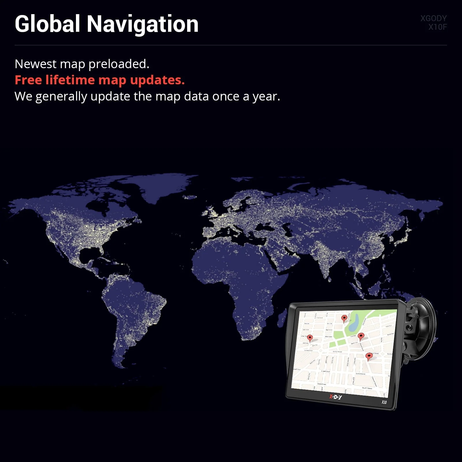 XGODY Car GPS Navigation 9 inch Truck GPS Navigator for Car Sat Nav with Real Voice Spoken Alarm, Lifetime Free Map Update, 8GB 256M - Image 9