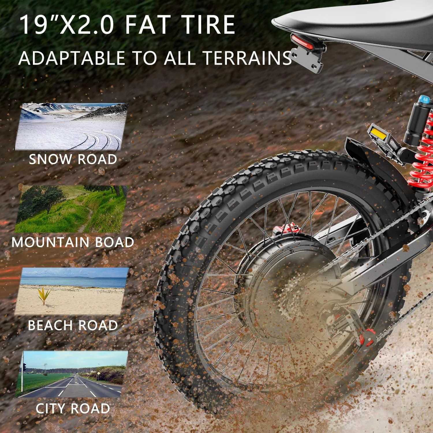 50MPH Electric Dirt Bicycle Freego X2 Pro,6000W(Peak)Motor Electric Motorcycle, Electric Bike for Adults, 60V30AH Battery, 19x2 Tire Full Suspension Hydraulic Brake Half Throttle UL2849 - Image 14