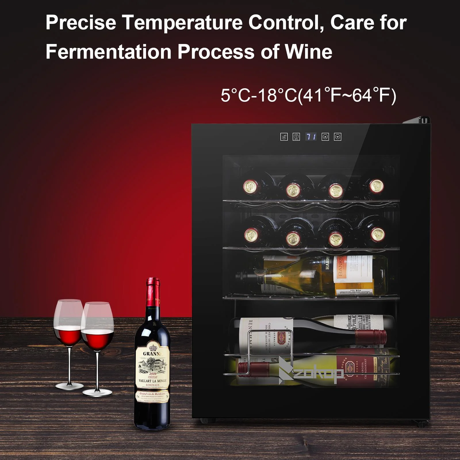 Ktaxon 18 Bottle Compressor Wine Cooler Freestanding Wine Fridge, Fast Cooling, Low Noise - Image 46