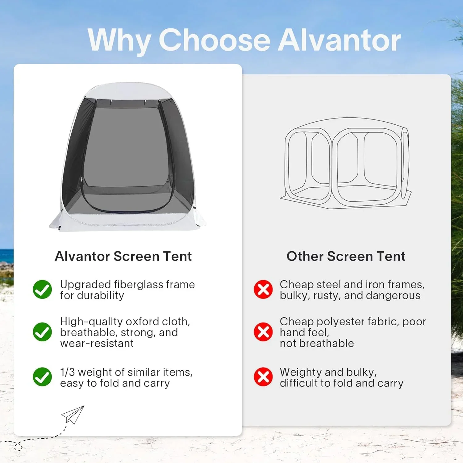 Screen gazebo sleeps 6-10-15 people Igloo-style canopy tent mosquito net on the sides Perfect