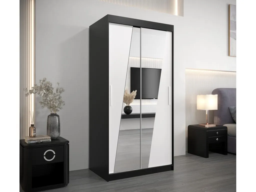 Armario Rhomb de puertas correderas 200/100/62 2 puertas (negro/blanco) MGCB13936