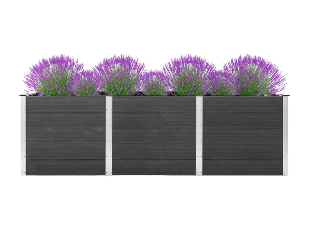 Arriate de jardín WPC gris 300x50x91 cm