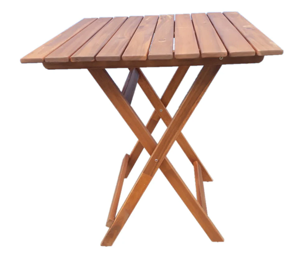 Mainstays Outdoor Patio 3-Piece Wood Bistro Set, Natural Color - Image 14