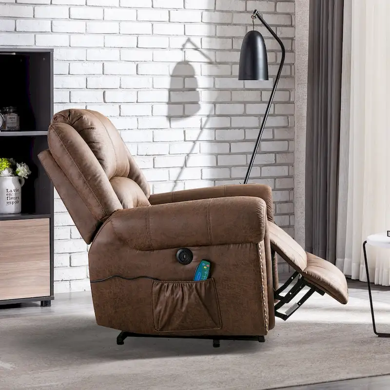 Comfortable Power Lift Recliner Chair with Breathable Fabric, Massage, Heat, and USB Charging Port
