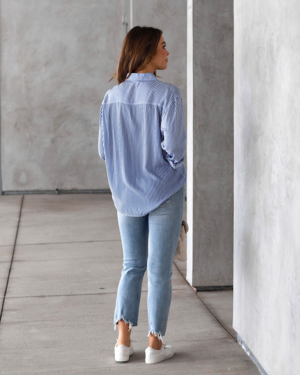 Workflow Striped Button Down Top - FINAL SALE - Se7enfashion