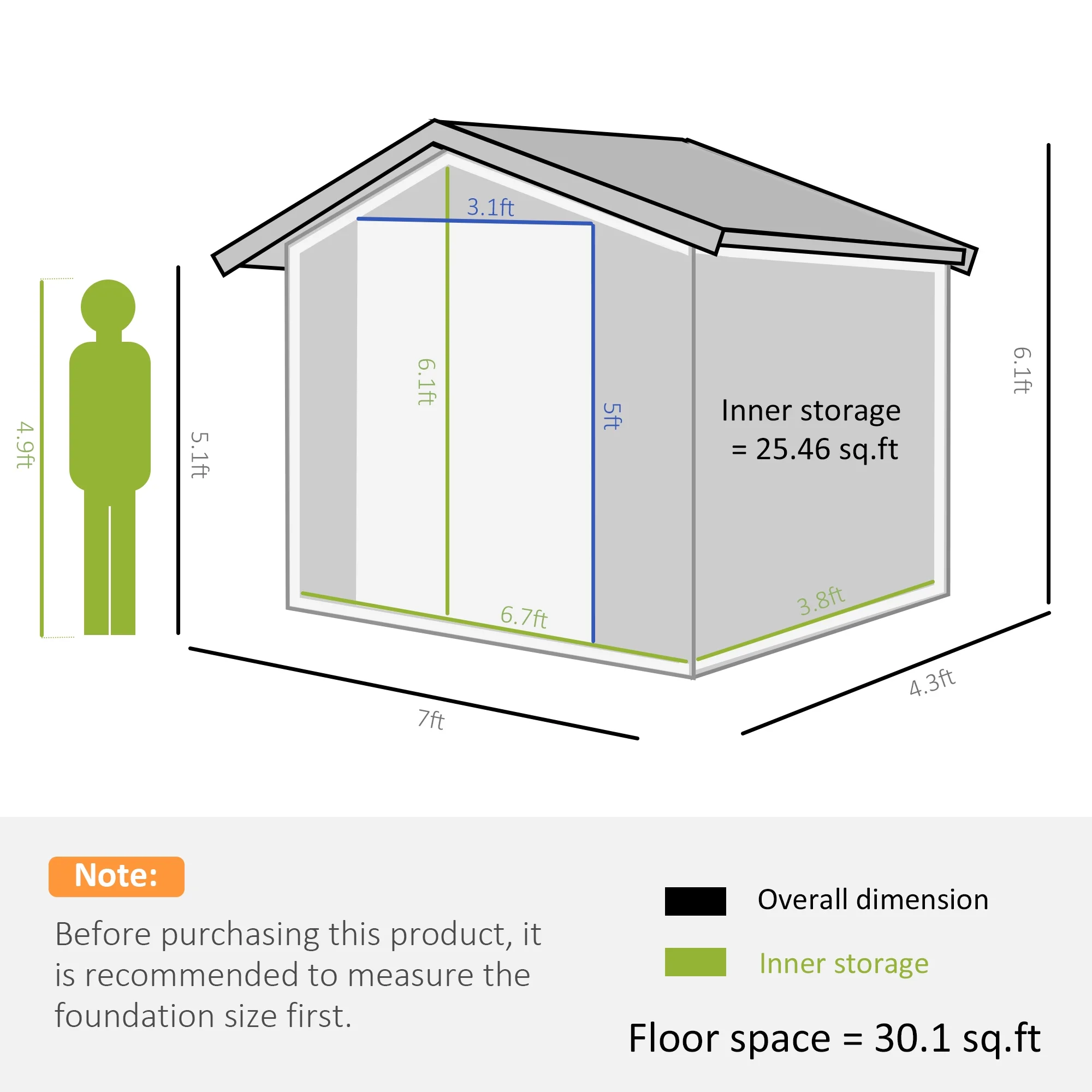 Outsunny 7' x 4' Metal Storage Shed Organizer, Garden Tool House with 4 Vents and 2 Sliding Doors for Backyard, Patio, Garage, Lawn, Dark Gray - Image 12