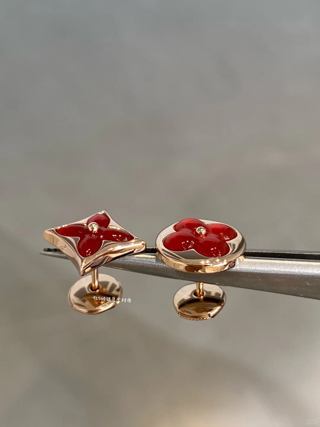 Louis Vuitton AB Asymmetric Red Carnelian Earrings - Original Replica Club