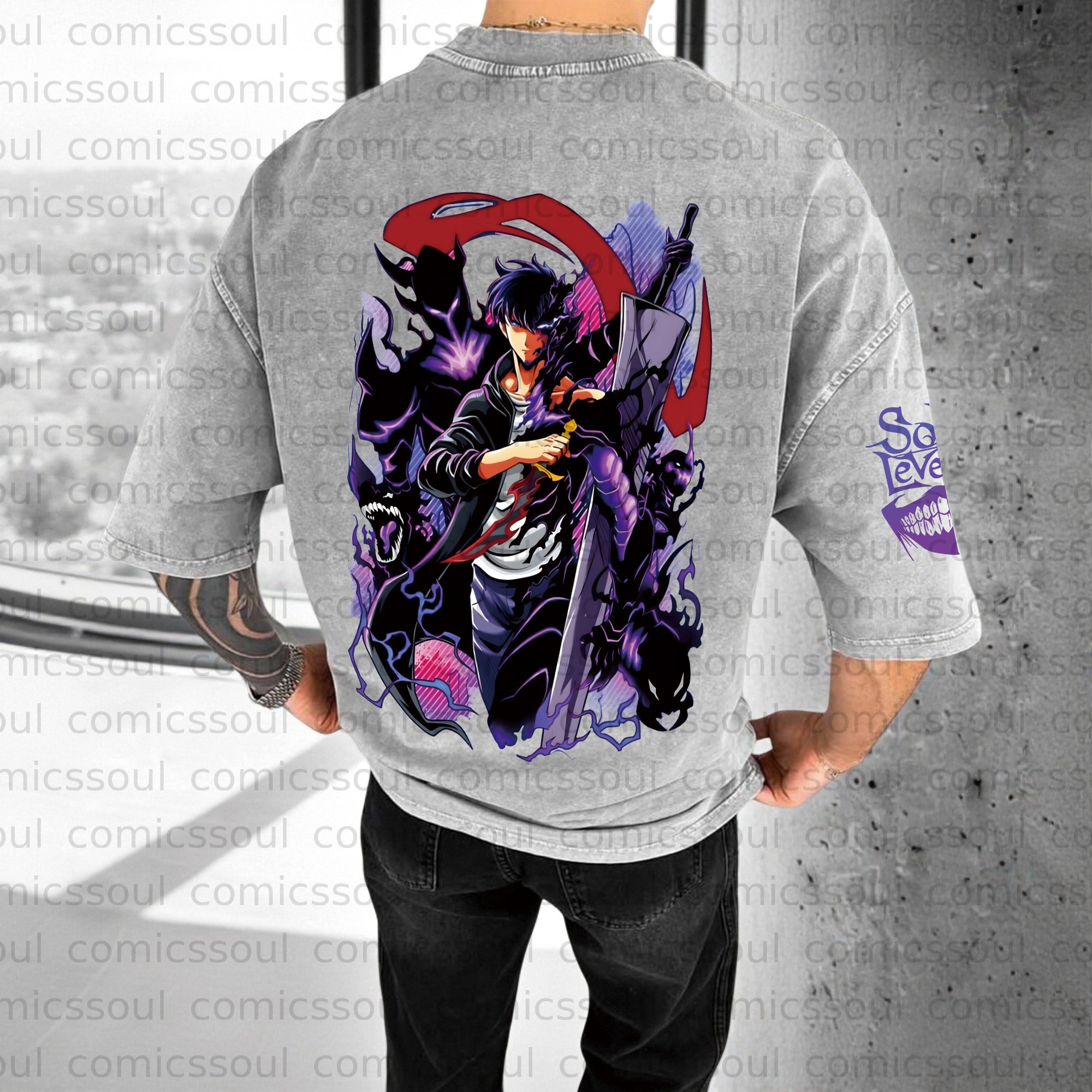 Unisex Anime Inspired Vintage Washed T-Shirt