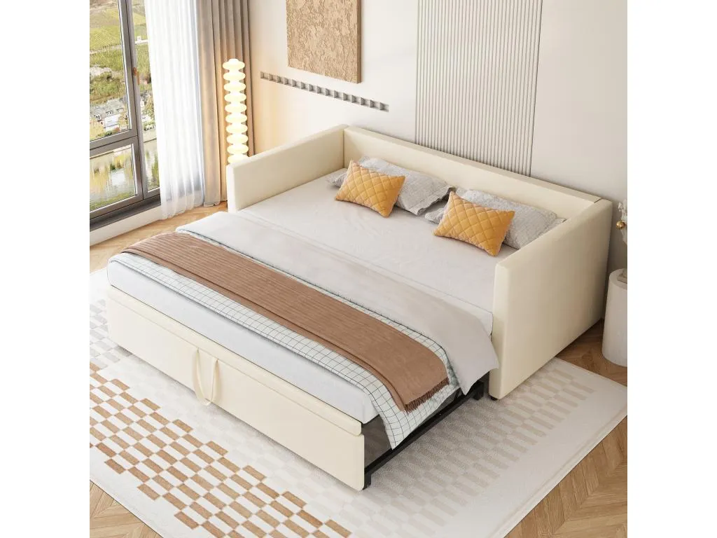 Cama Lluesmamuebles 90/180x200 cm - Sofá cama acolchado - Cama extensible con somieres - Cama multifuncional en tejido de terciopelo agradable para la
