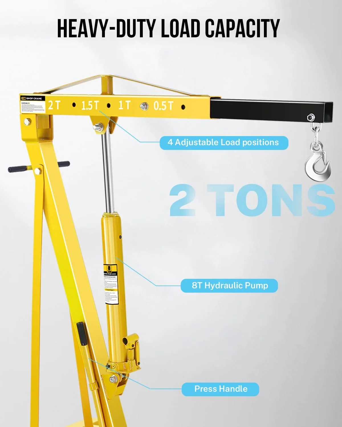 Garvee 2 Ton Hydraulic Folding Shop Crane Engine Hoist With Lever - Image 13 Garvee 2 Ton Hydraulic Folding Shop Crane Engine Hoist With Lever - Image 13