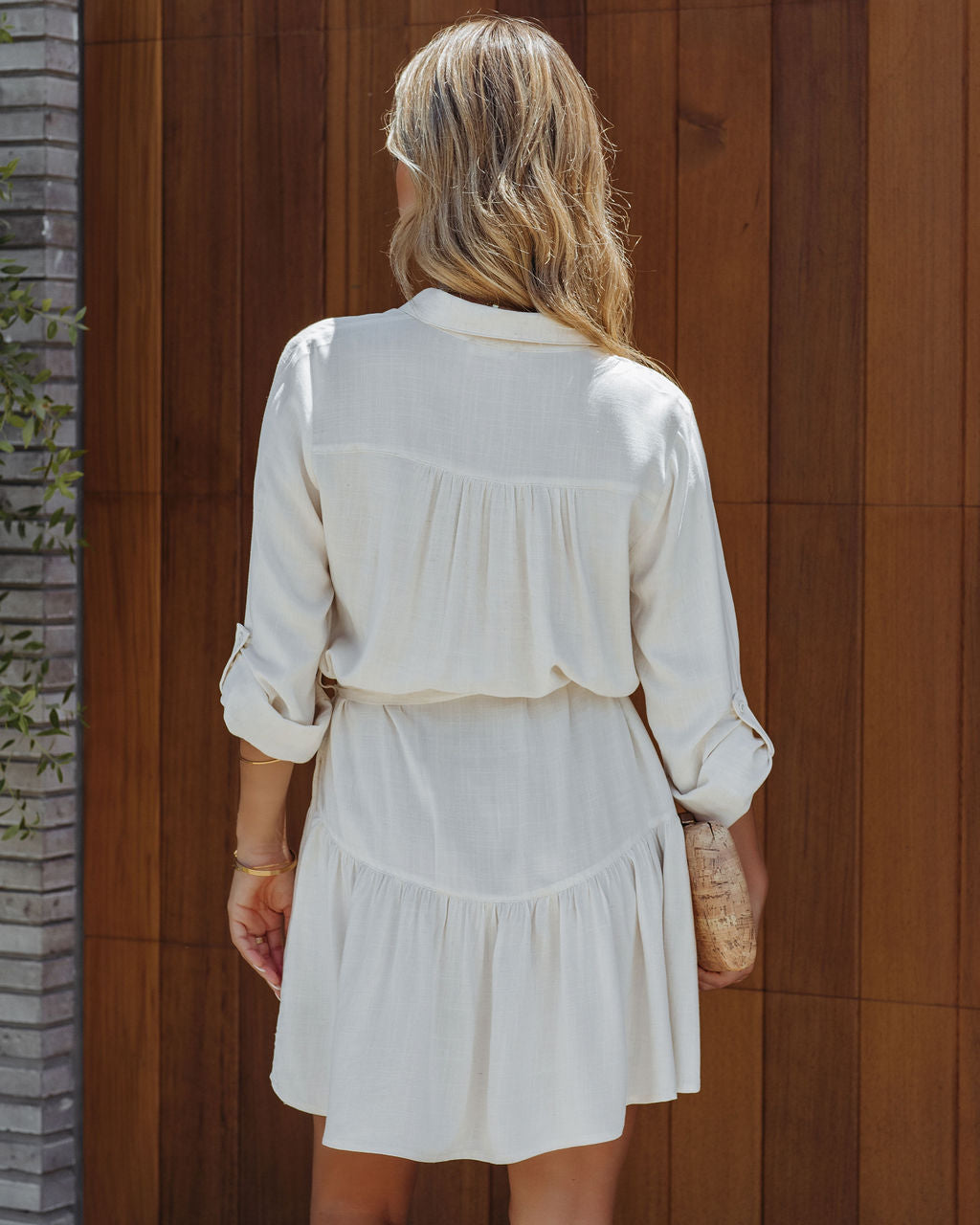 Magellan Pocketed Button Down Shirt Dress - Off White - FINAL SALE - Se7enfashion
