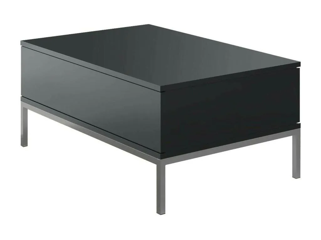 Mesa de café Lluesmamuebles Mesa de centro baja Revistero para sofá Estante de la sala de estar 90x60h40 cm Antracita y Plata