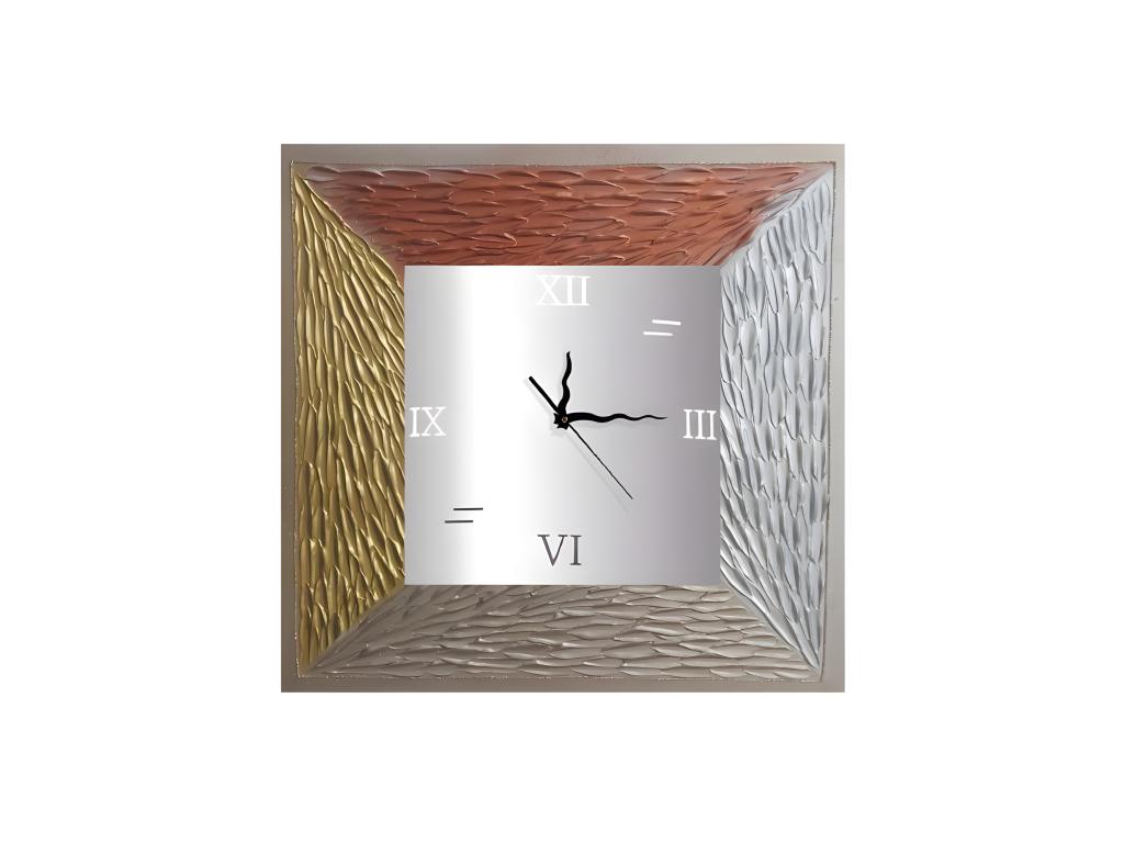 Reloj artesanal de pared Lux Oro - Plata - Rosa
