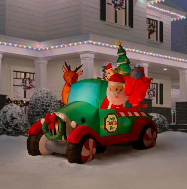 WAYFAIR Christmas-6 Ft Inflatable Santas Vintage Tow Truck