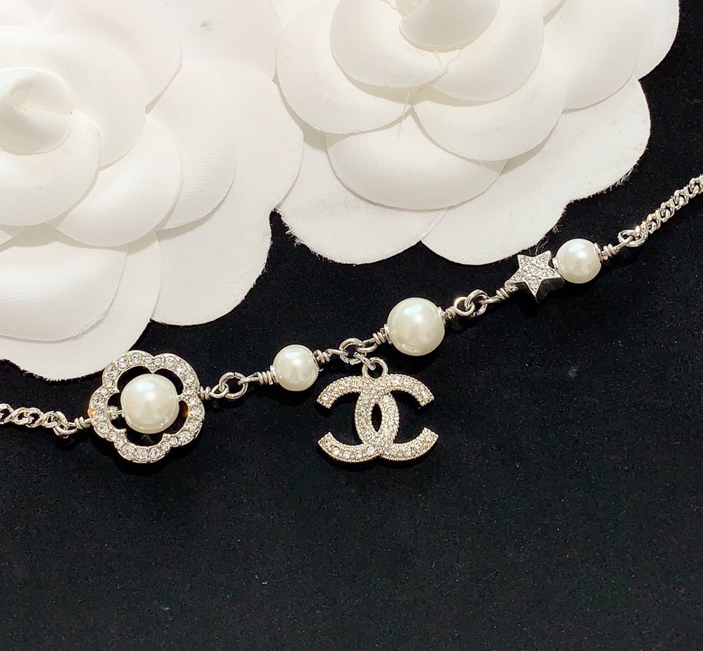 Chanel Flower Enhancer Pearl Bracelet Earrings Necklace - Original Replica Club
