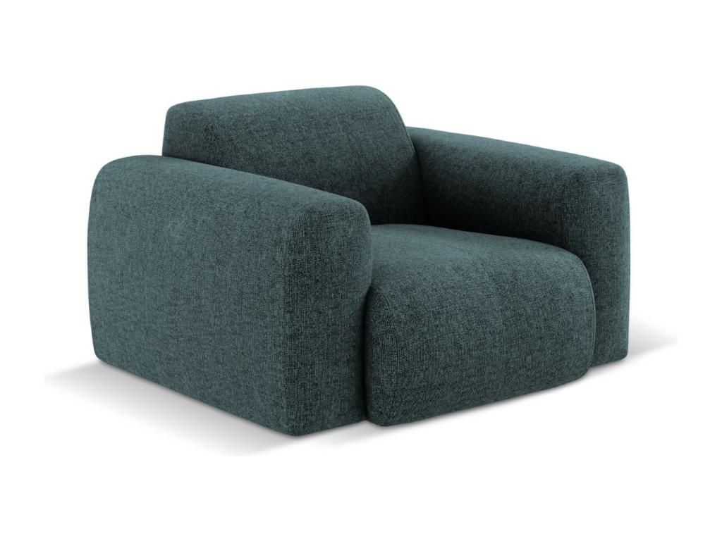 Sillón Confortzx 2 plazas de tejido chenilla petróleo - 105x95x72cm