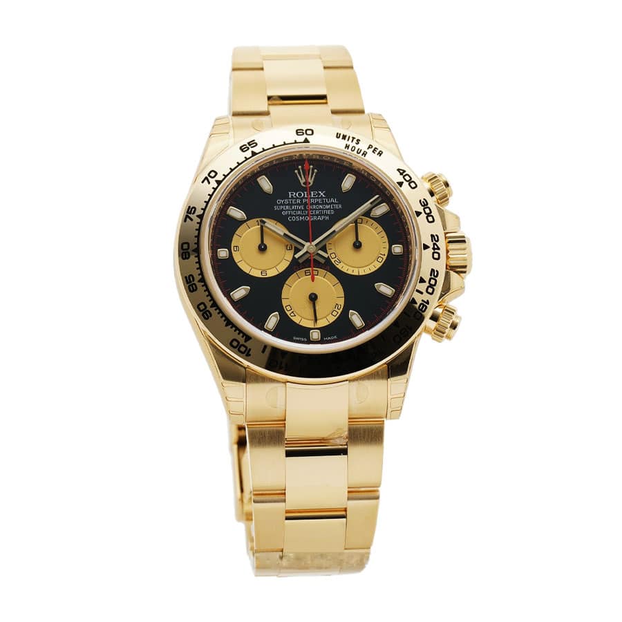Rolex Cosmograph Daytona Oyster Yellow Gold Black Dial 116508-0009 Replica