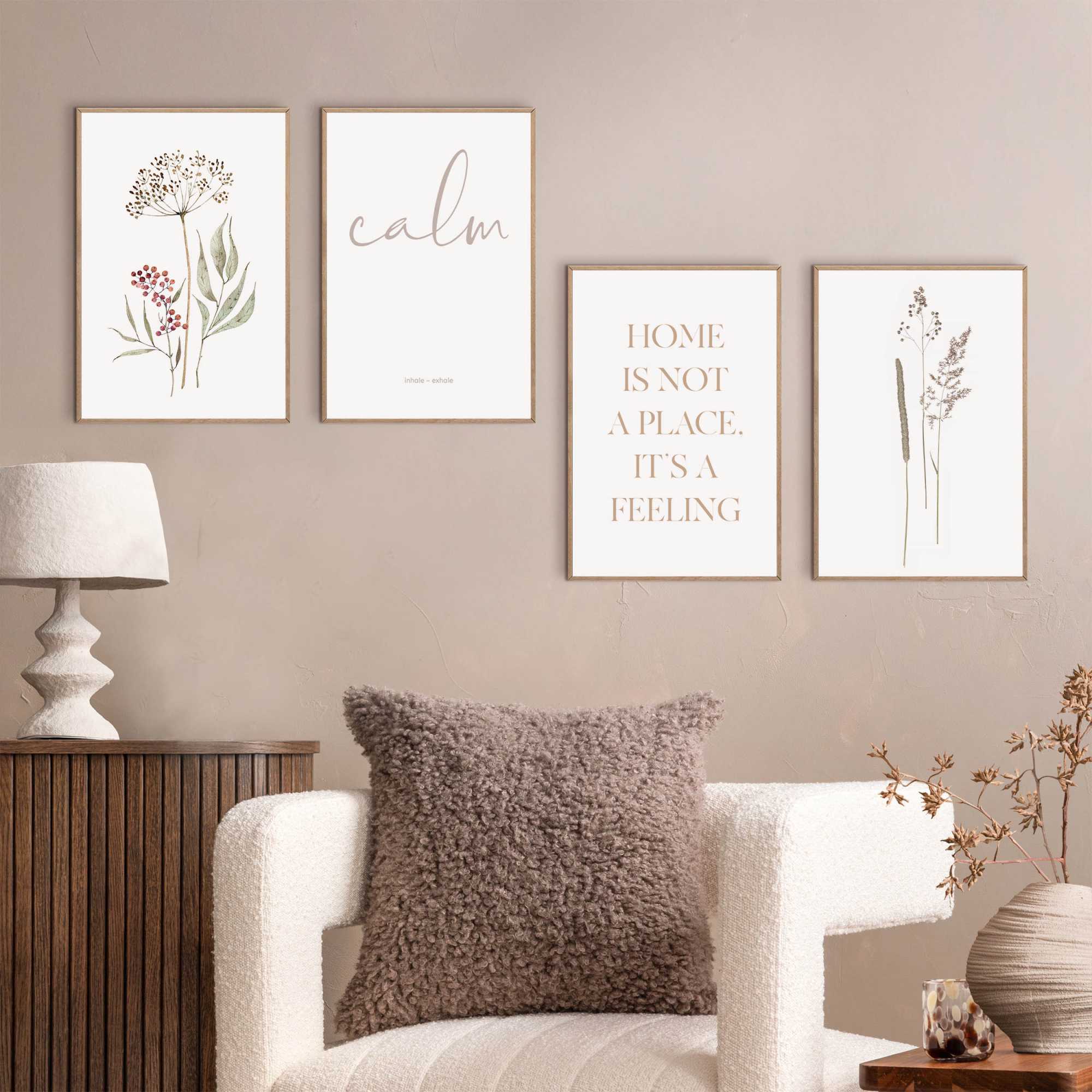 Reinders - Gevoel van thuis - Wanddecoratieset 20x30 cm - Wit