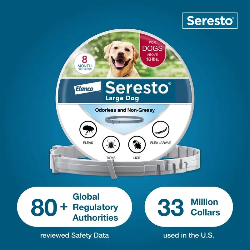 Seresto Flea & Tick Collar for Dogs & Cats, Waterproof Adjustable Design, Long-Lasting Comfortable Everyday Accessory