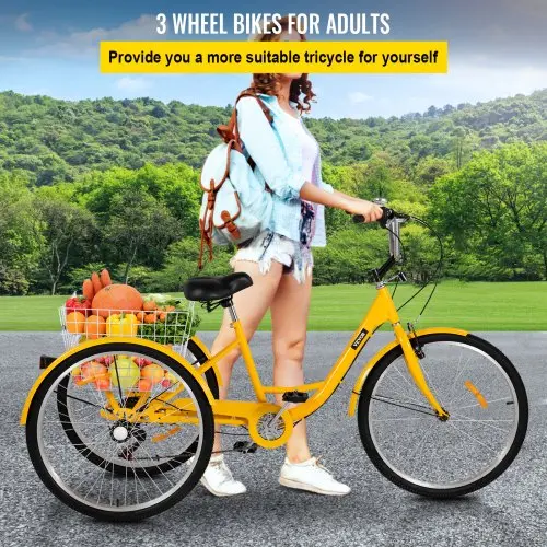26-Inch 7-Speed Adult Tricycle With Front Basket And Shopping Rack - Image 2 26-Inch 7-Speed Adult Tricycle With Front Basket And Shopping Rack - Image 2