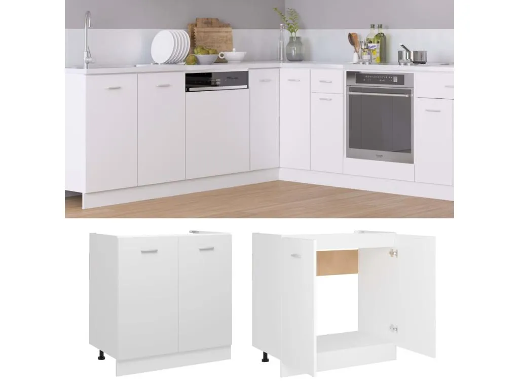 Mueble bajo lavabo Nidovia 80x46x81,5 cm en madera contrachapada. lmf3634661