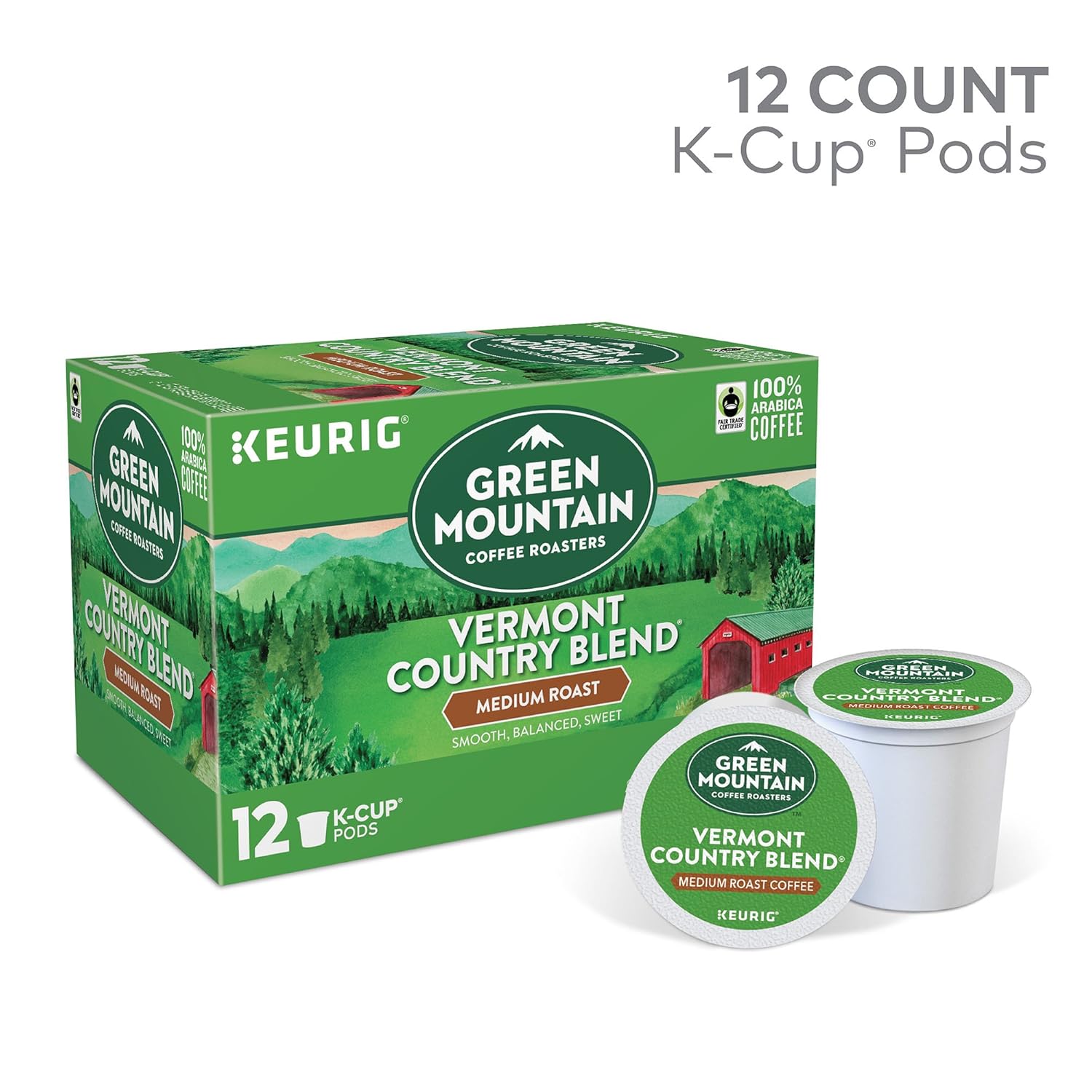 Green Mountain Coffee K-Cup. Vermont Country. 12 Count