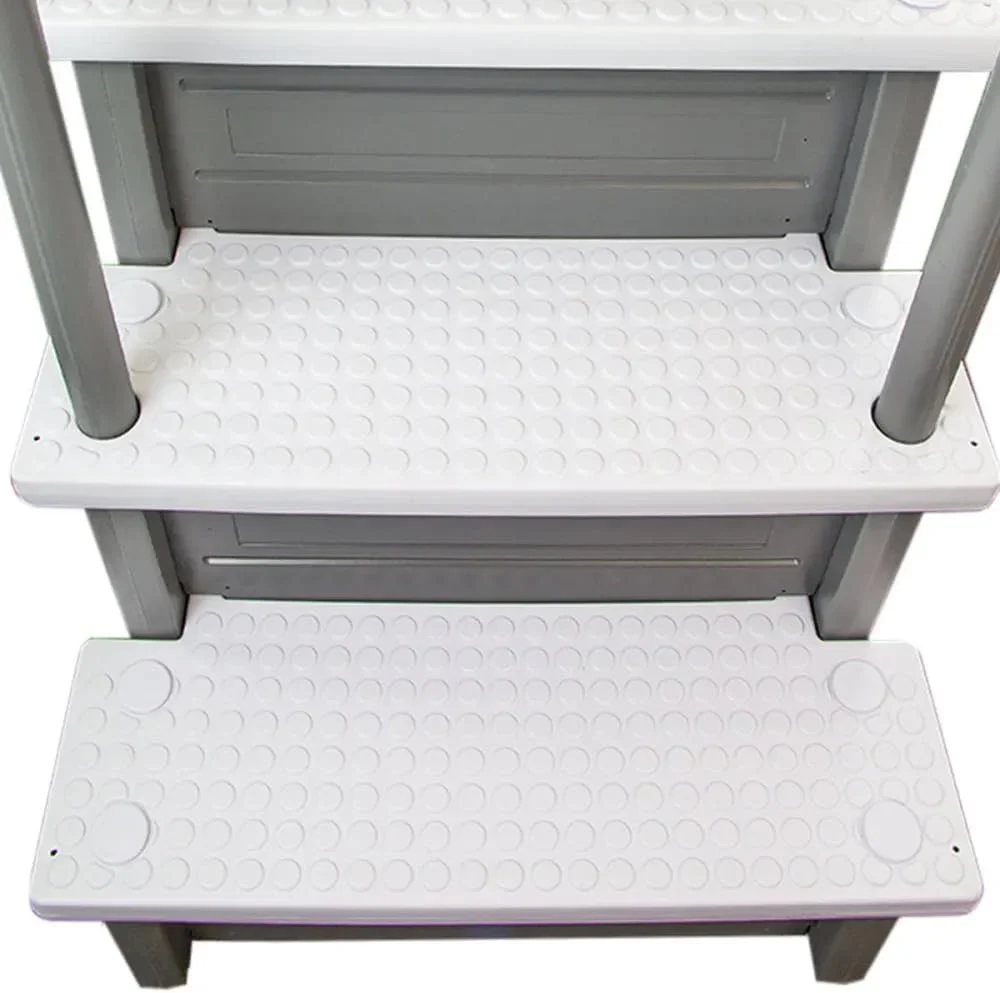 Select Anti-Slip in-Pool Steps | Gray | for Above Ground Swimming Pools | Can Mount to Decks 48" to 54" H | Safety Stairs Capacity Up to 300 lbs
