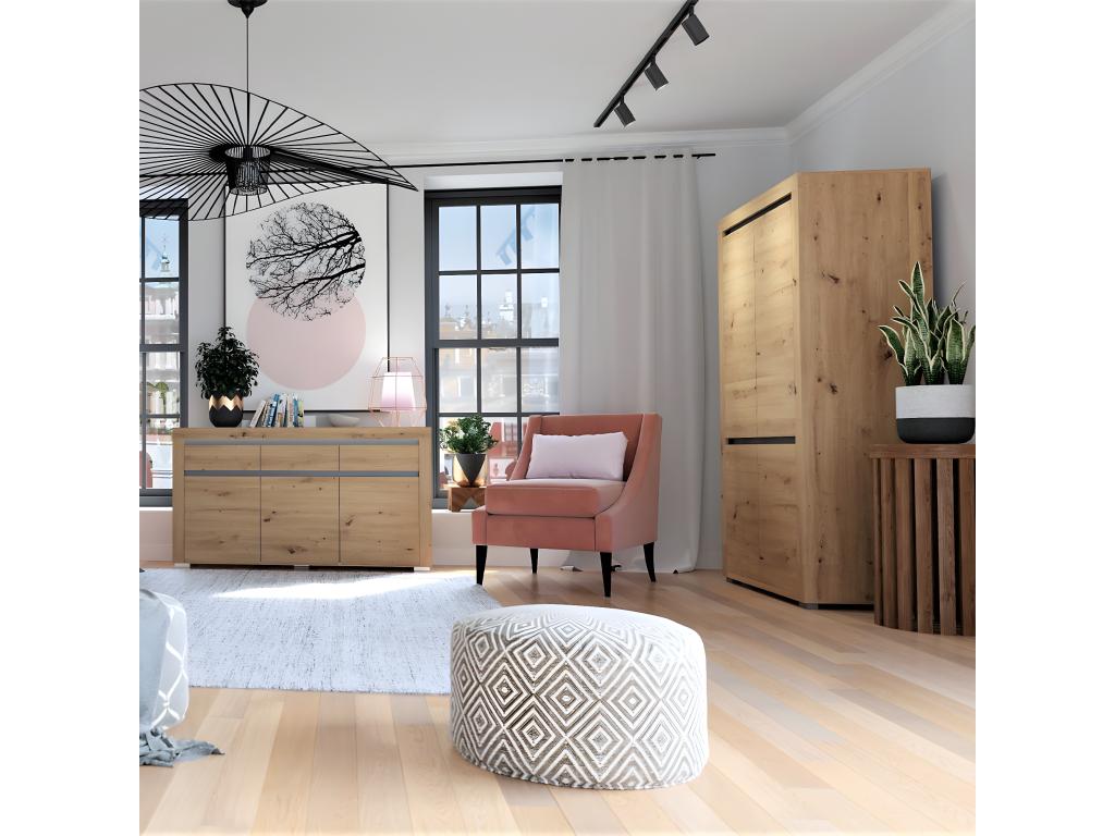 Joliven de dos puertas de la marca Kasla fabricado con madera y con un color anthracita