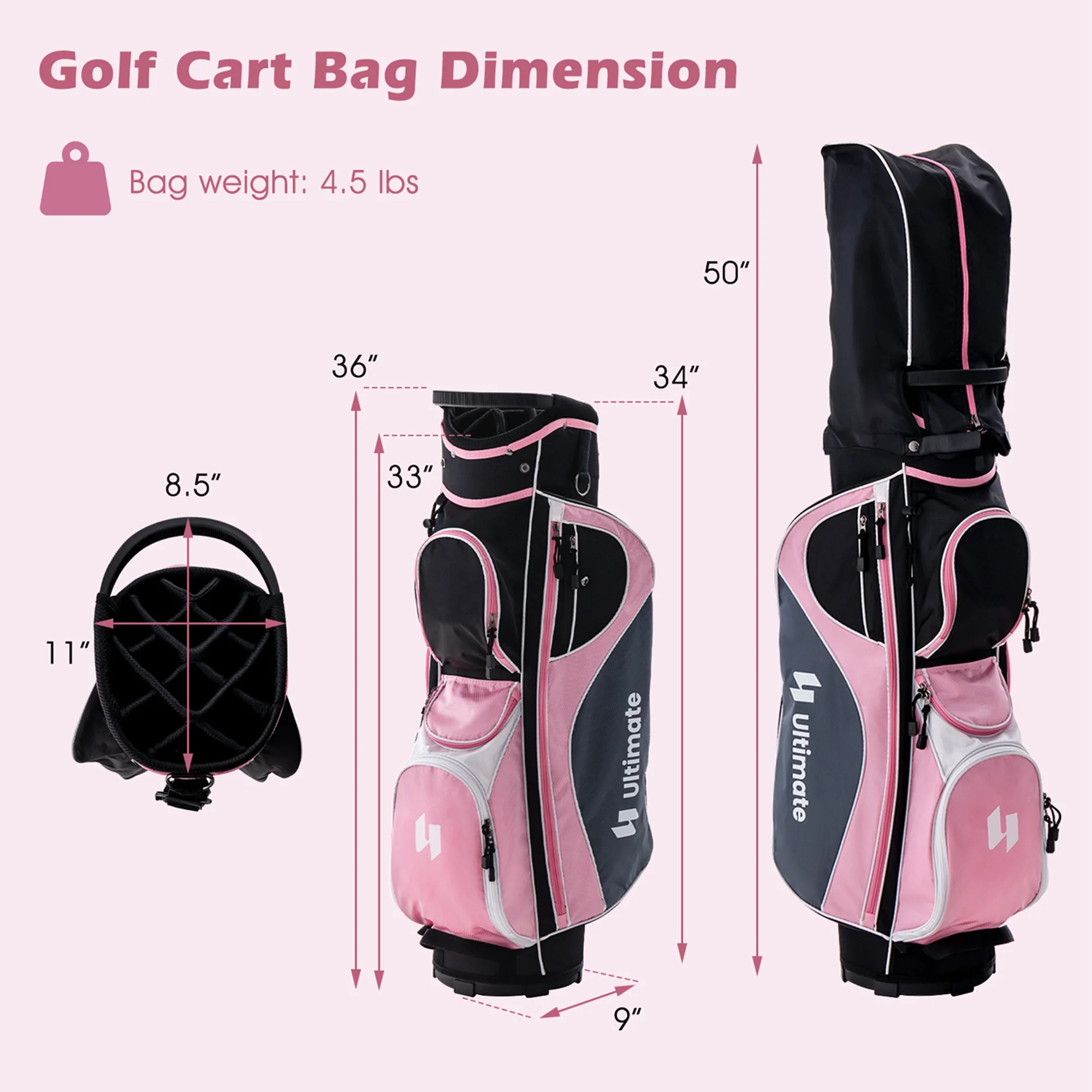 Ultimate Women’s Complete Golf Club Set Golf Club Package Set w/ Rain Hood, Right Hand Purple - Image 15