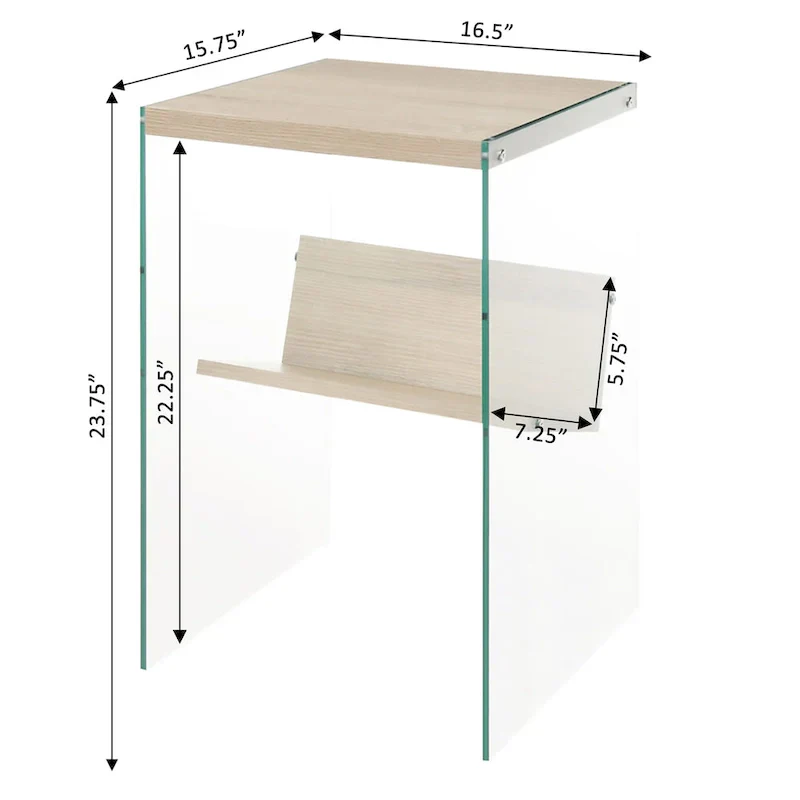 SoHo Glass End Table with Shelf by Convenience Concepts