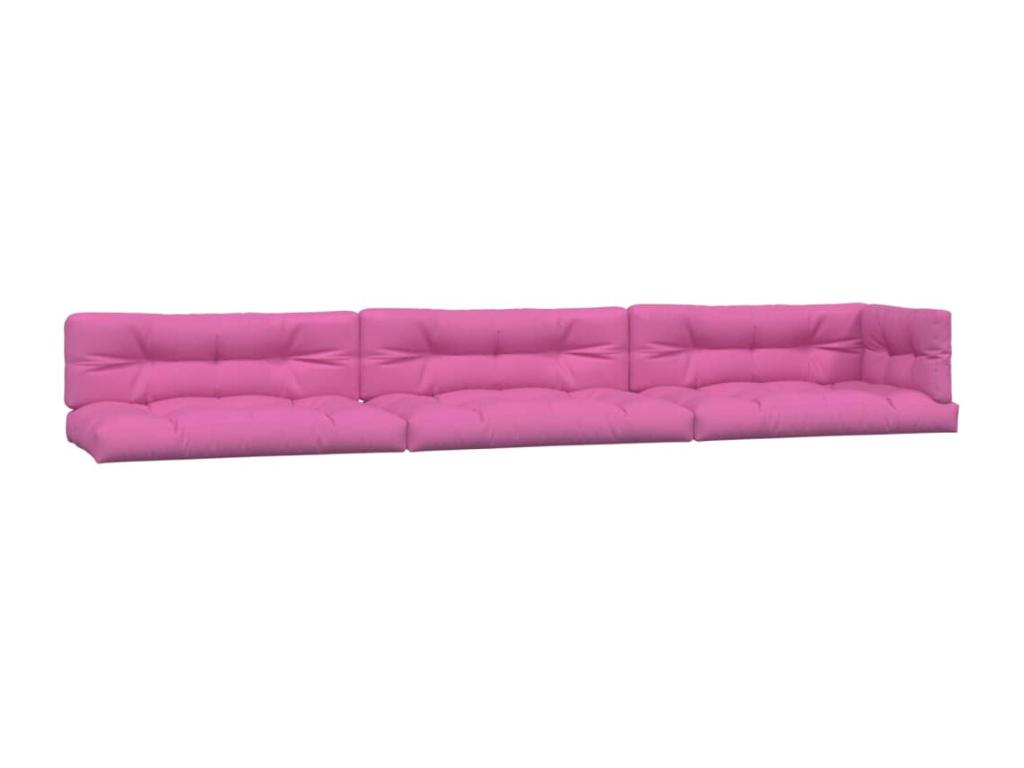 Cojines de palet 7 piezas tela rosa
