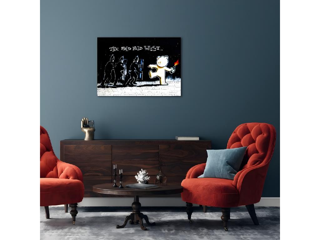 Impresión sobre Lienzo Banksy The Mild Mild West, Multicolor, 100x3x70 cm, Mubdelu