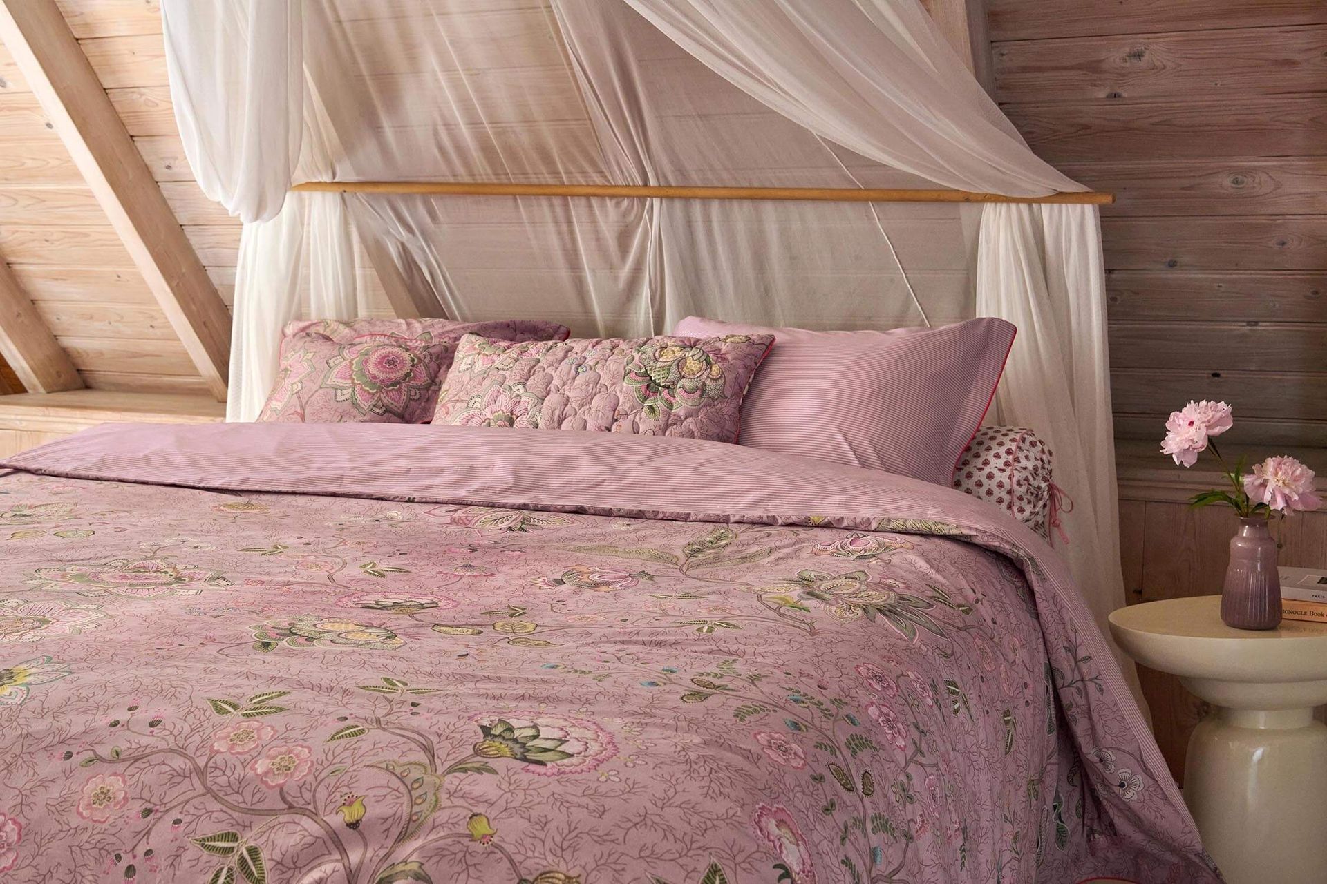 Roll Cushion Jaipur Flower Light Pink