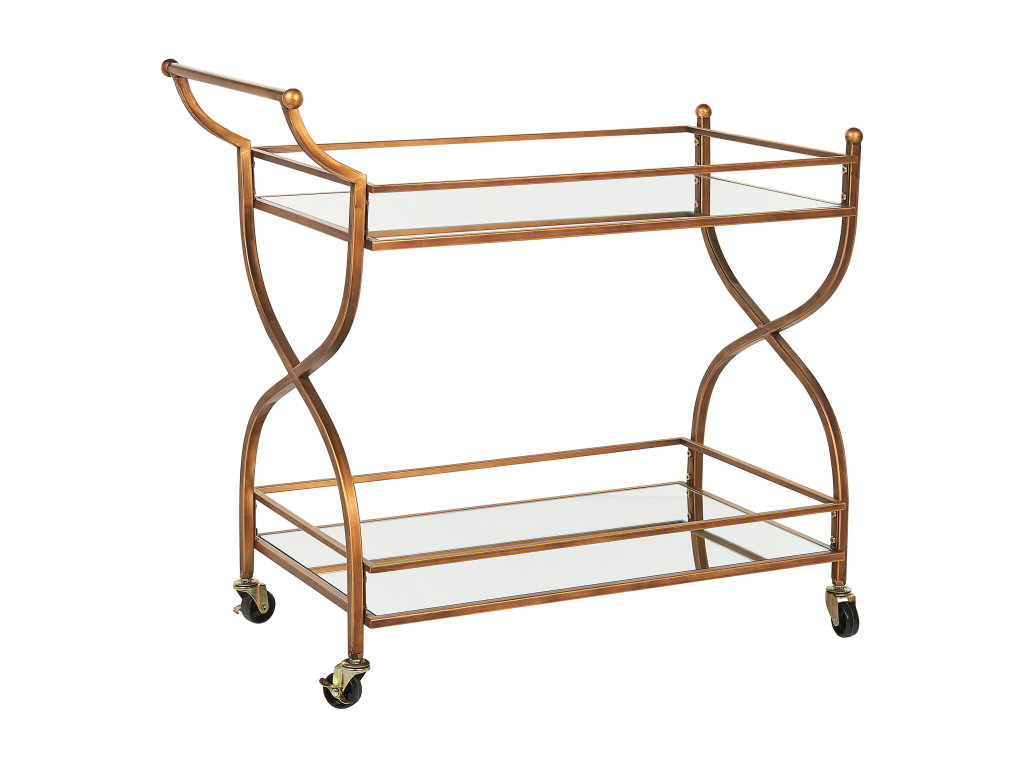 Carrito de cocina de metal dorado LARINO