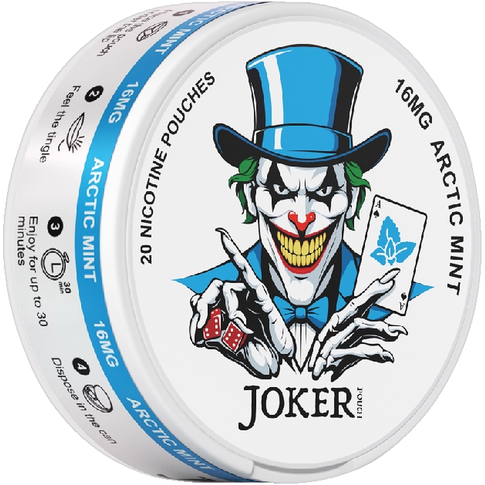 Joker Arctic Mint 16mg nicotine pouches (side)