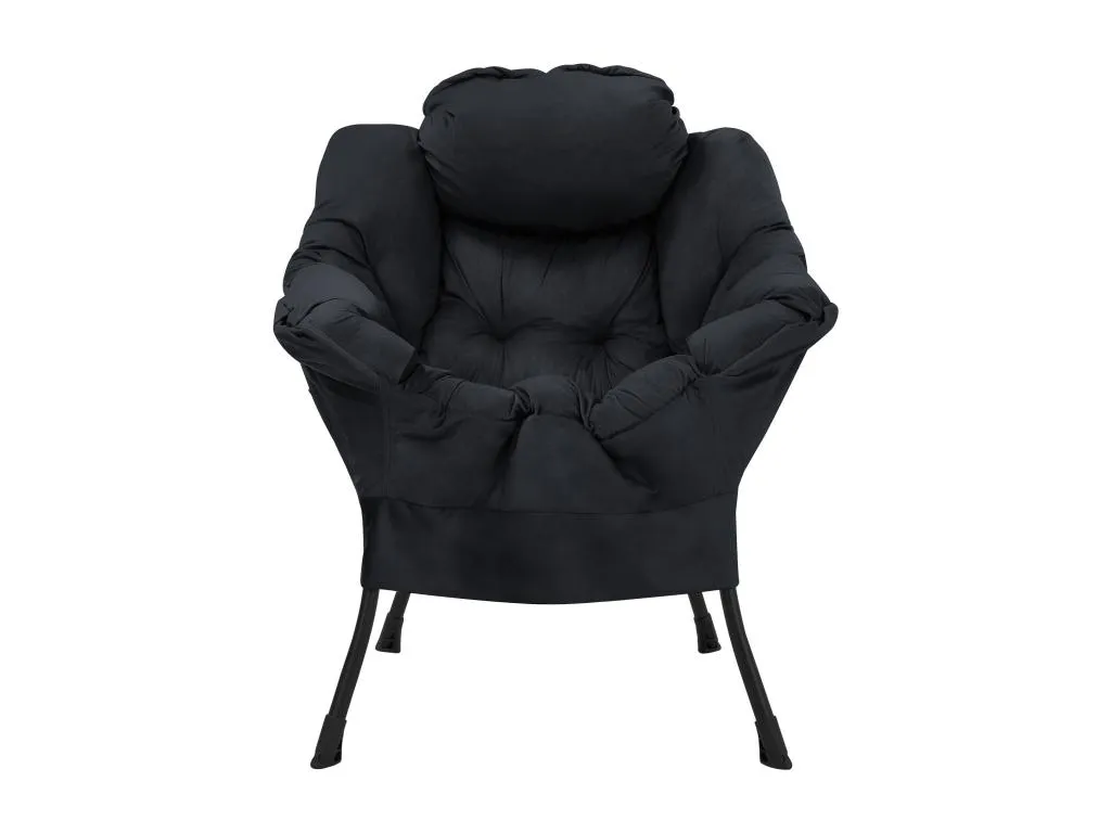Quietena Reclinable negro - Sillón con reposabrazos y bolsillo lateral