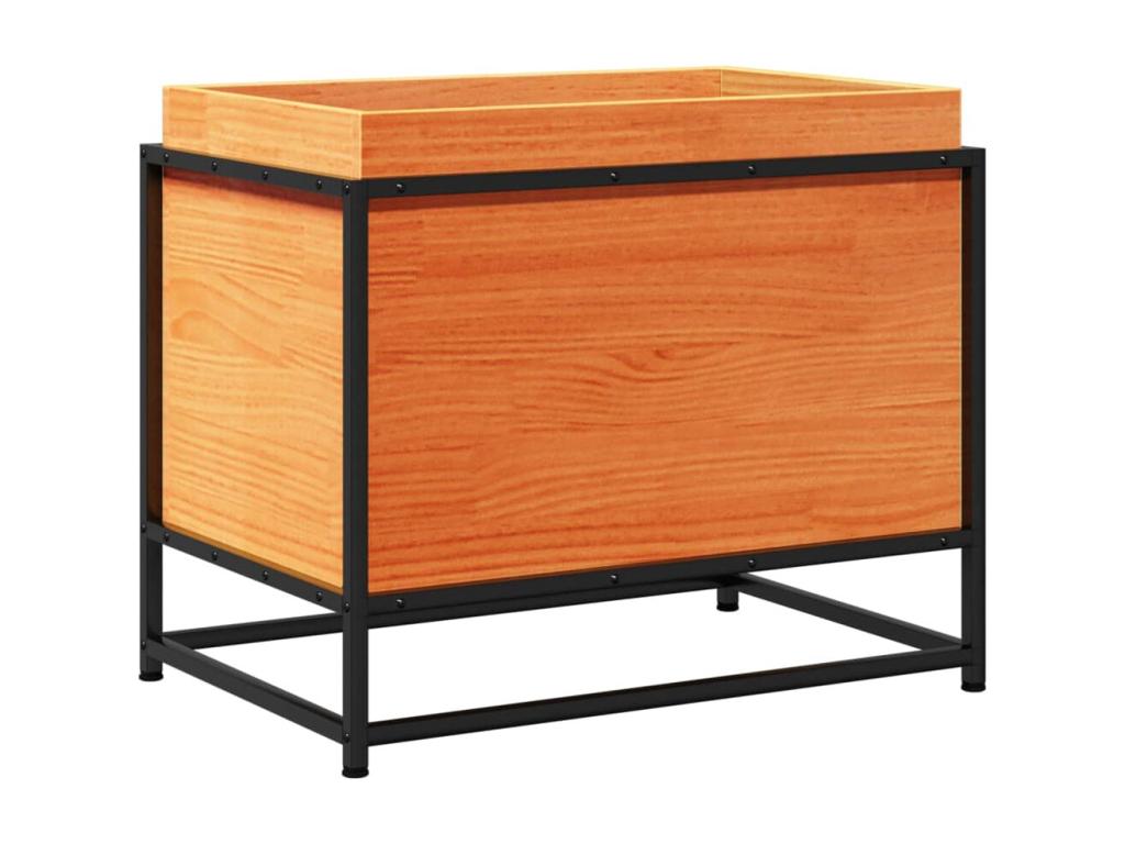 Decoratodo de madera maciza pino marrón cera 60x40x50 cm