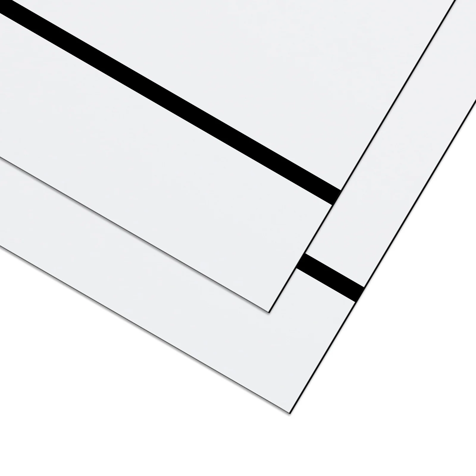 1.3mm White to Black Two-Tone Acrylic Sheet (4pcs)